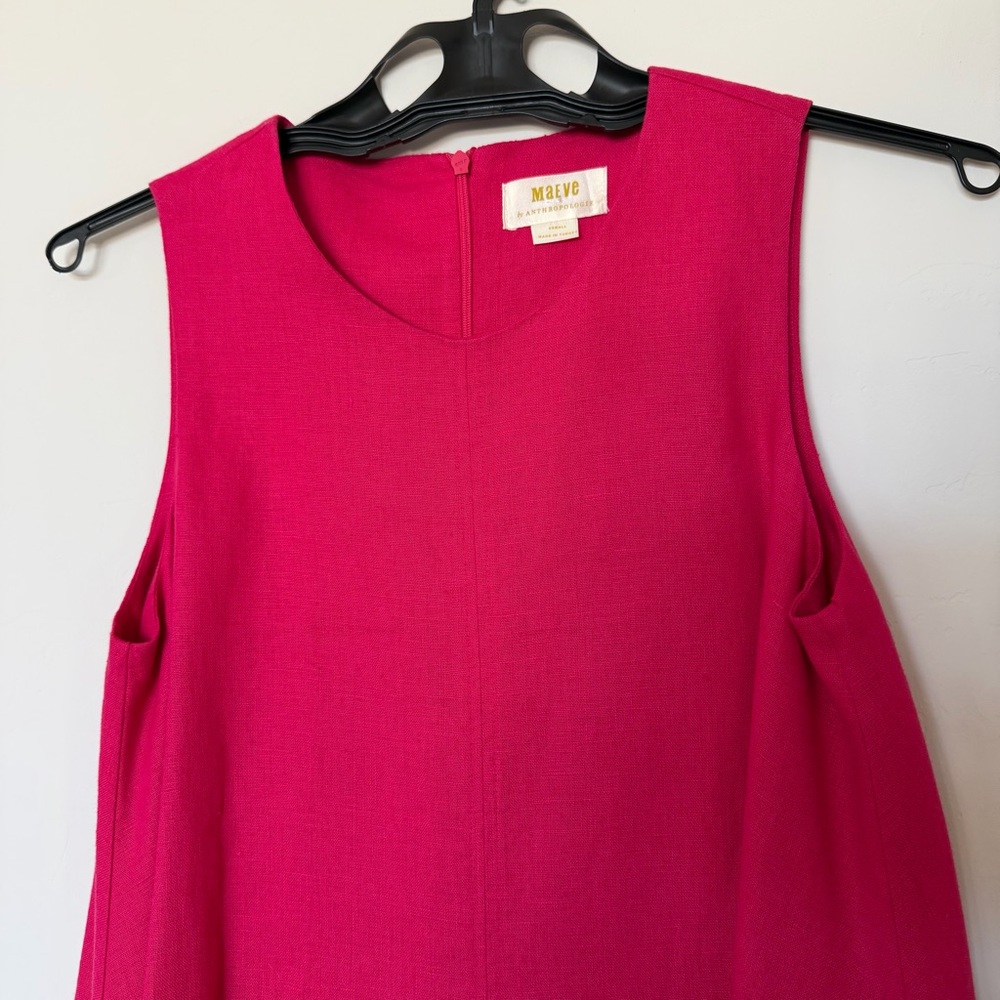 Maeve (anthropologie) Vibrant Pink flare Dress - Picture 3 of 3